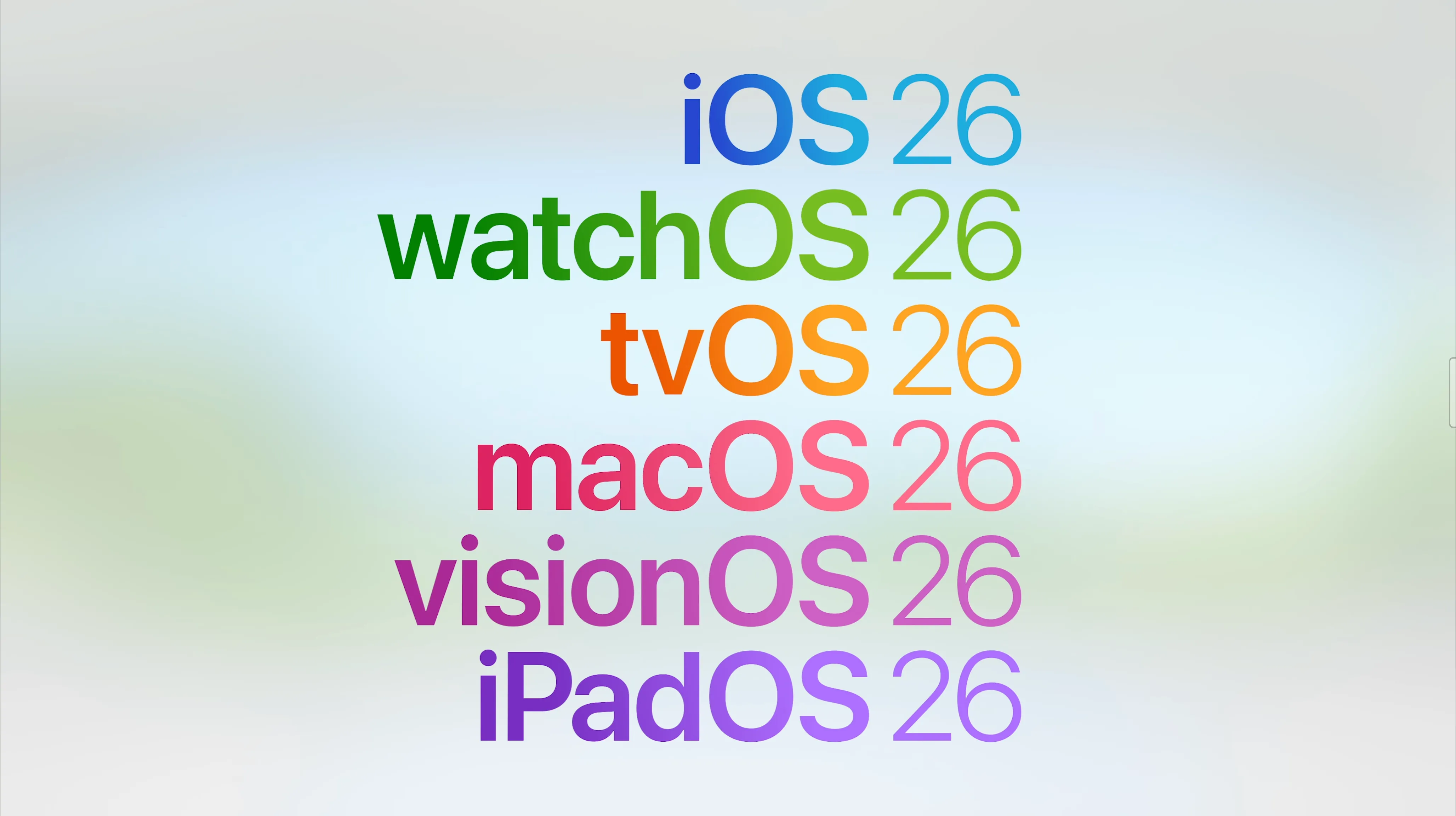 Biểu tượng cho thấy quy ước đặt tên mới iOS 26 và macOS 26.