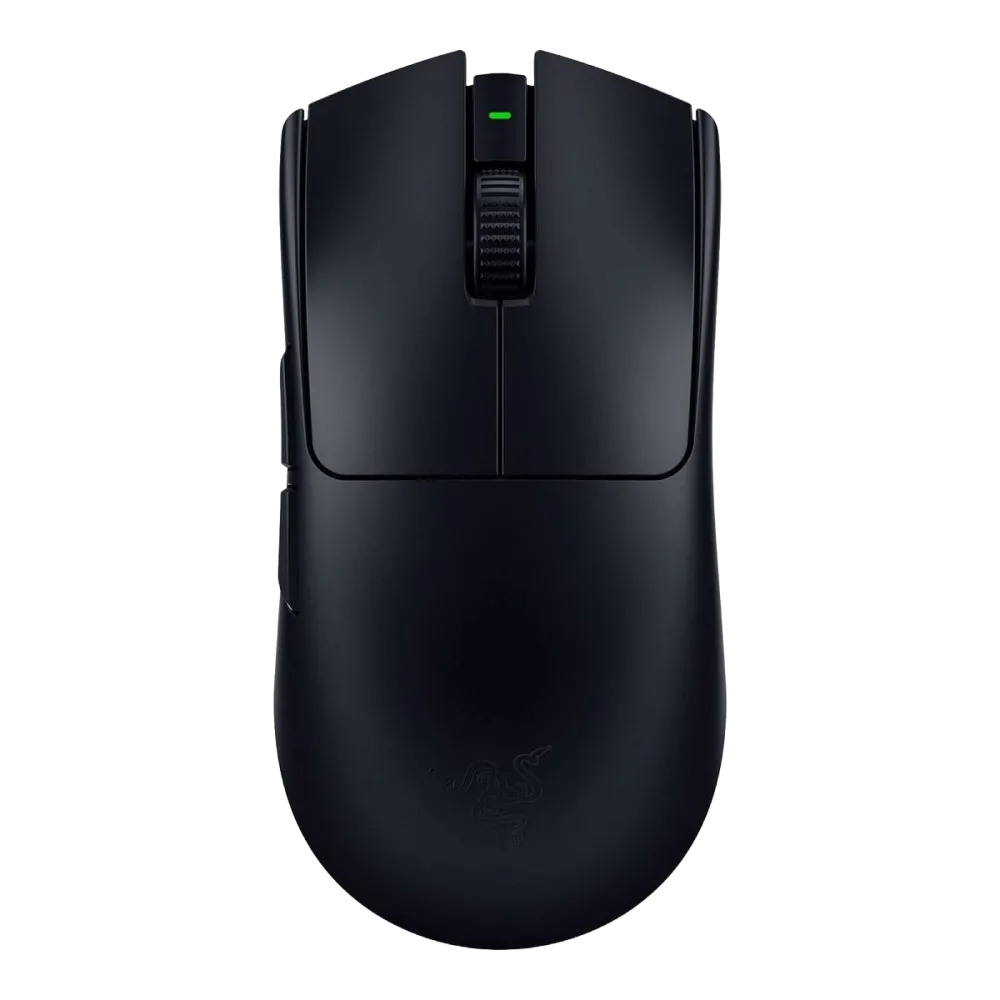 Chuột gaming không dây Razer Viper V3 Pro màu đen, nhìn thẳng từ trên xuống.