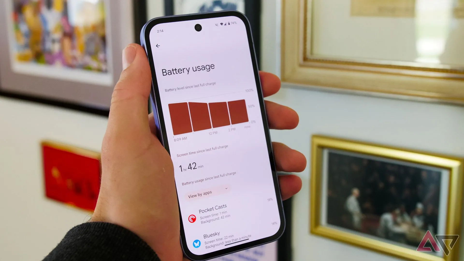 Giao diện kiểm tra tình trạng pin trên điện thoại Google Pixel