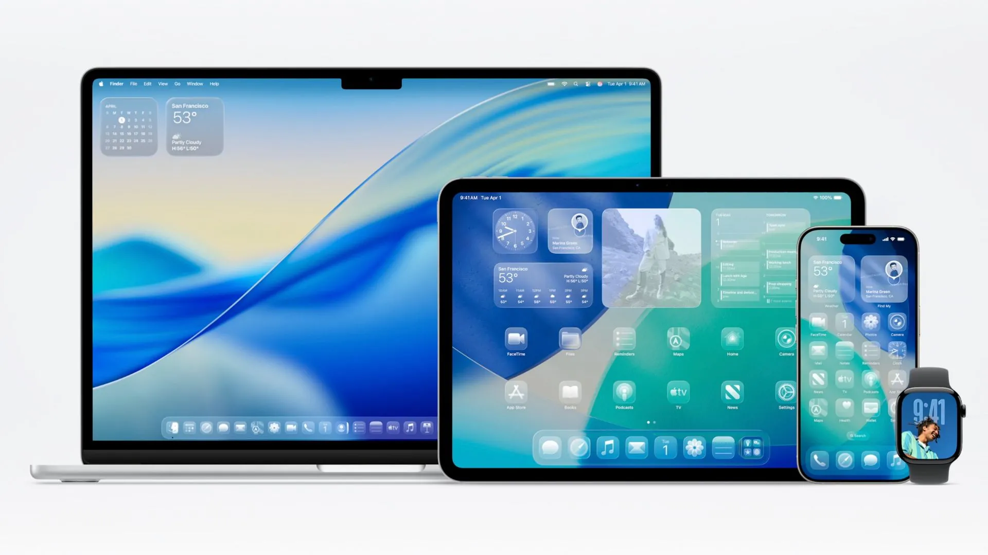 Giao diện màn hình chính iPad với hiệu ứng Liquid Glass trong iPadOS 26
