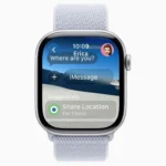 Giao diện ứng dụng Tin nhắn trên Apple Watch với nền tùy chỉnh trong bản cập nhật watchOS 26