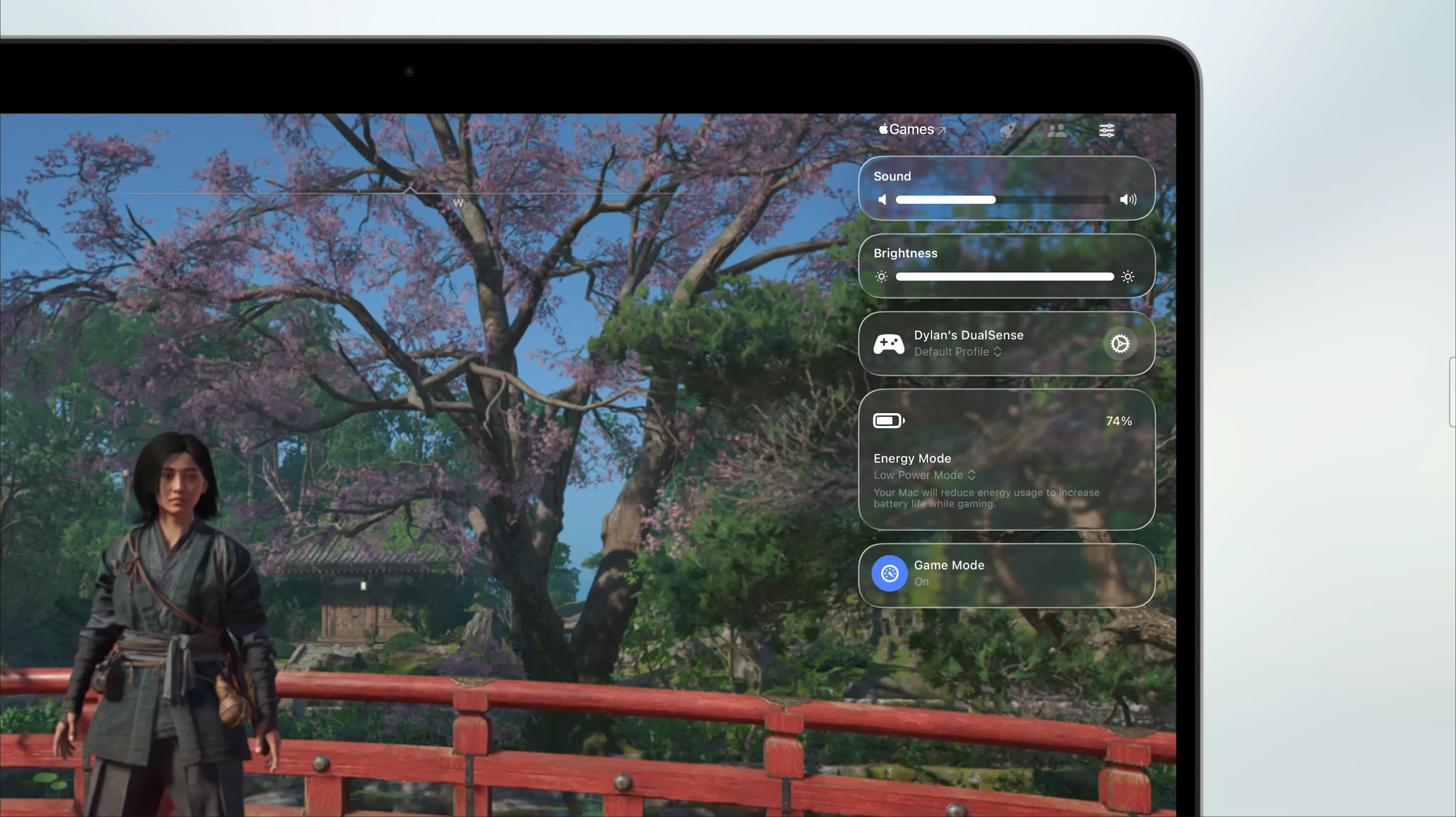 Lớp phủ Games trong macOS 26 Tahoe.