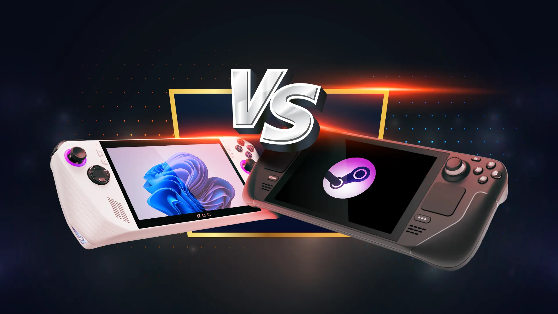 So sánh giao diện ASUS ROG Ally chạy Windows và Steam Deck chạy SteamOS.