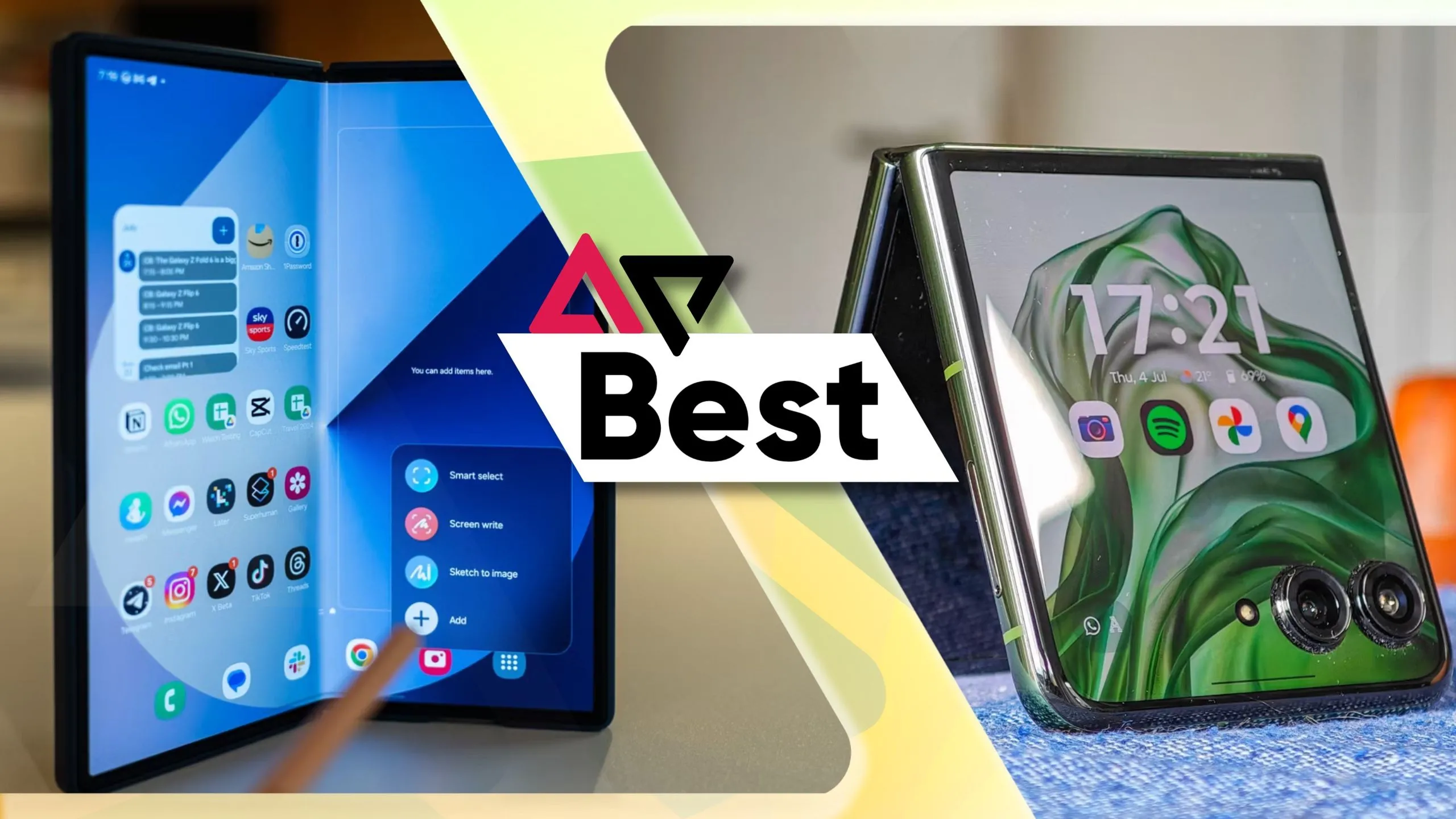 So sánh thiết kế điện thoại gập Samsung Galaxy Z Fold 6 và Motorola Razr+ (2024) mới nhất