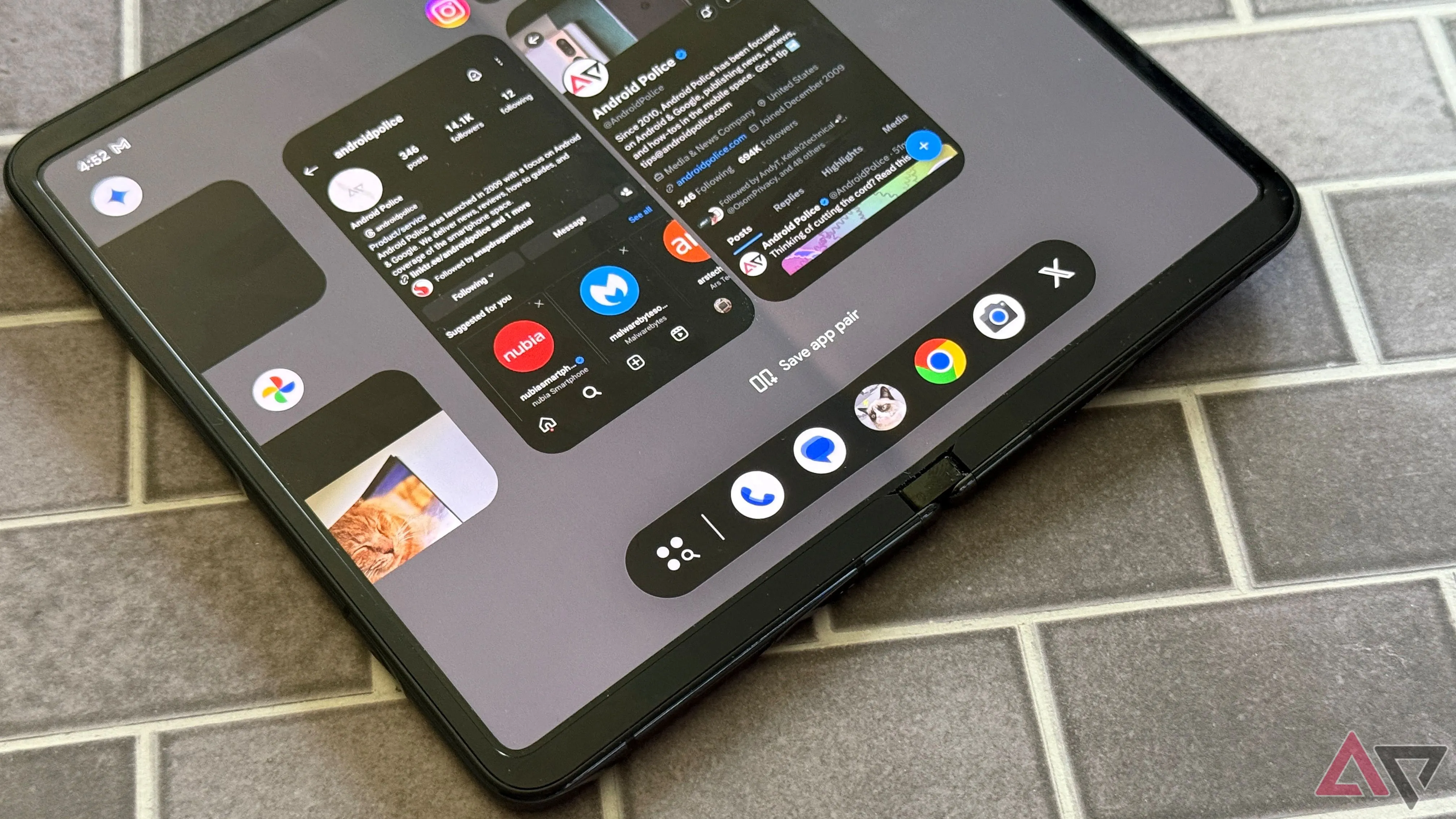 Thiết lập đa nhiệm App Pair trên màn hình gập Google Pixel Fold