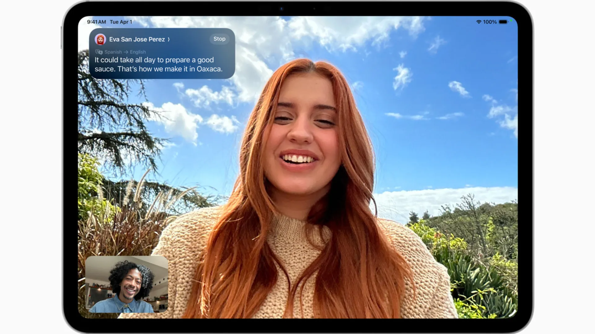 Tính năng Dịch thuật Trực tiếp hiển thị phụ đề cuộc gọi FaceTime trên iPadOS 26