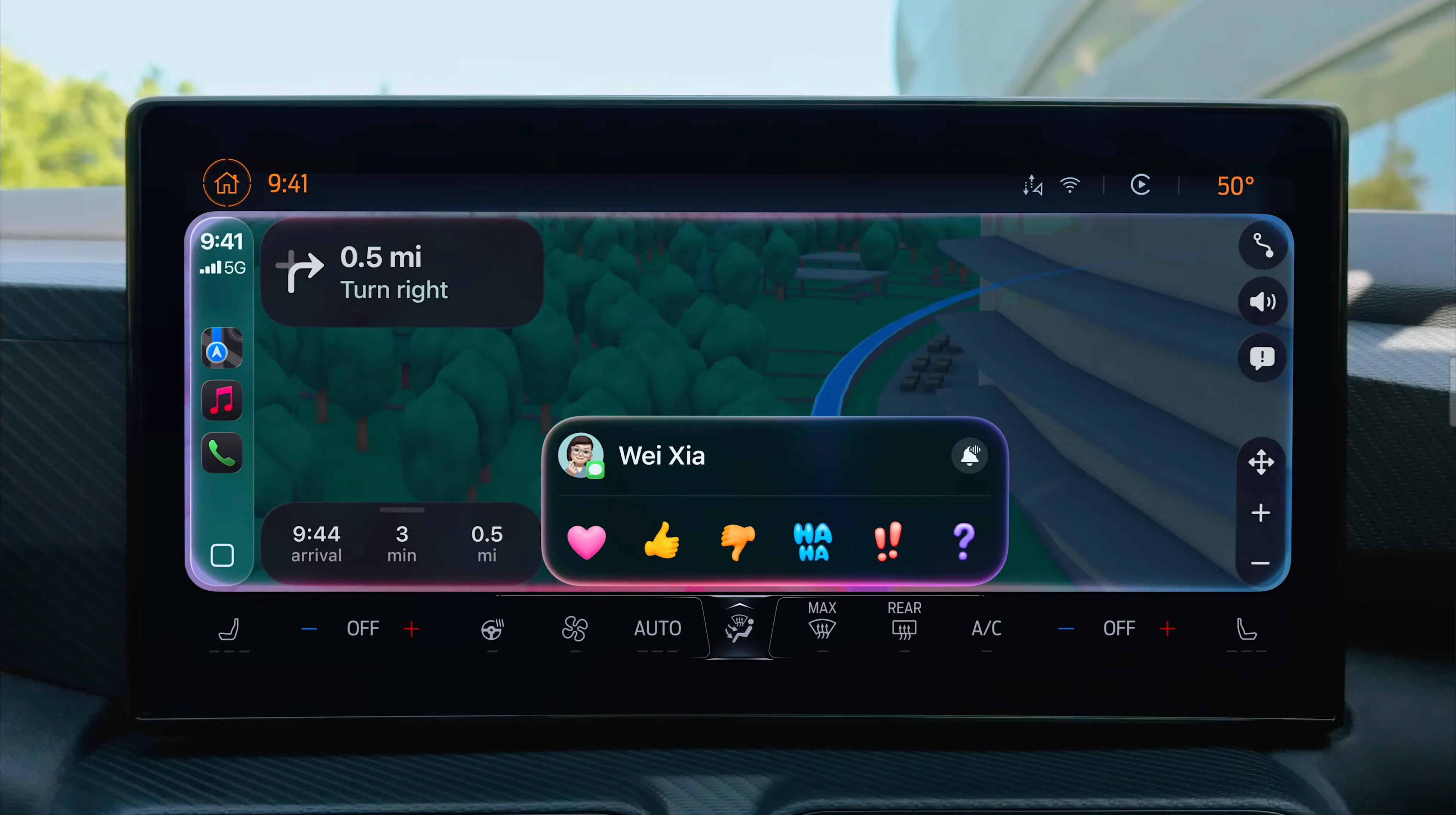 Tính năng Tapbacks trong Tin nhắn CarPlay trên iOS 26