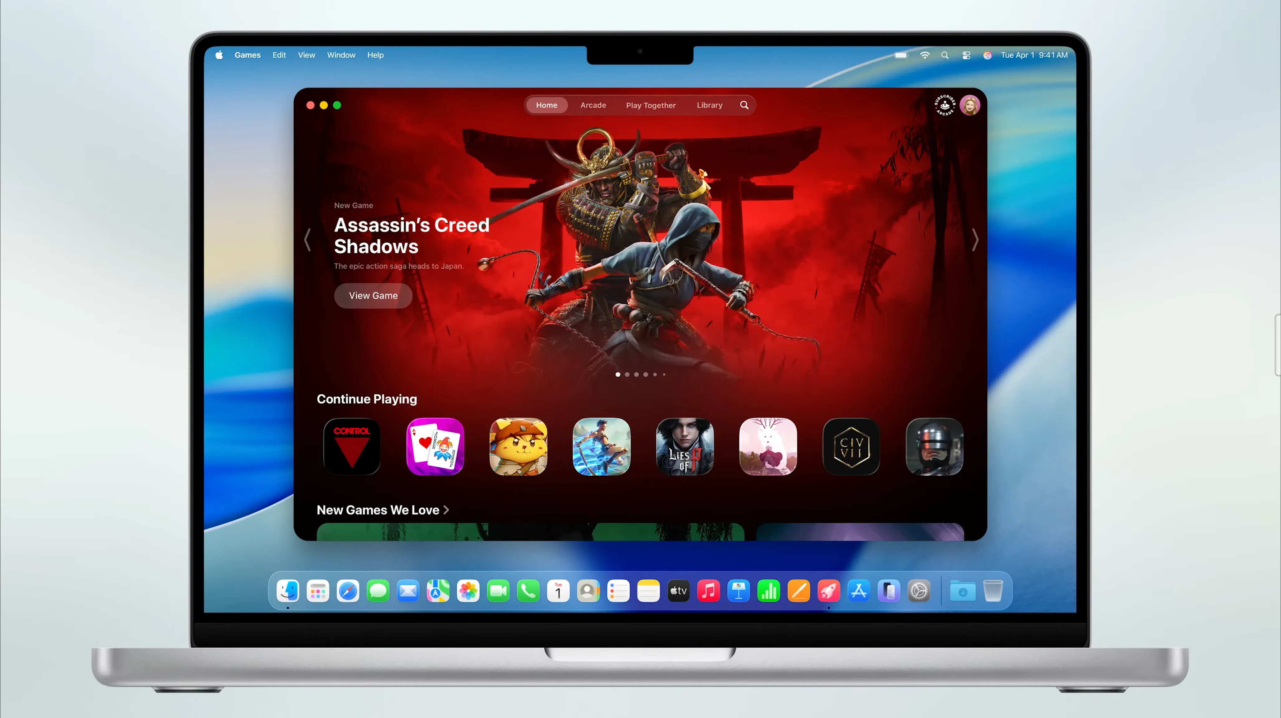 Ứng dụng Games trong macOS 26 Tahoe.