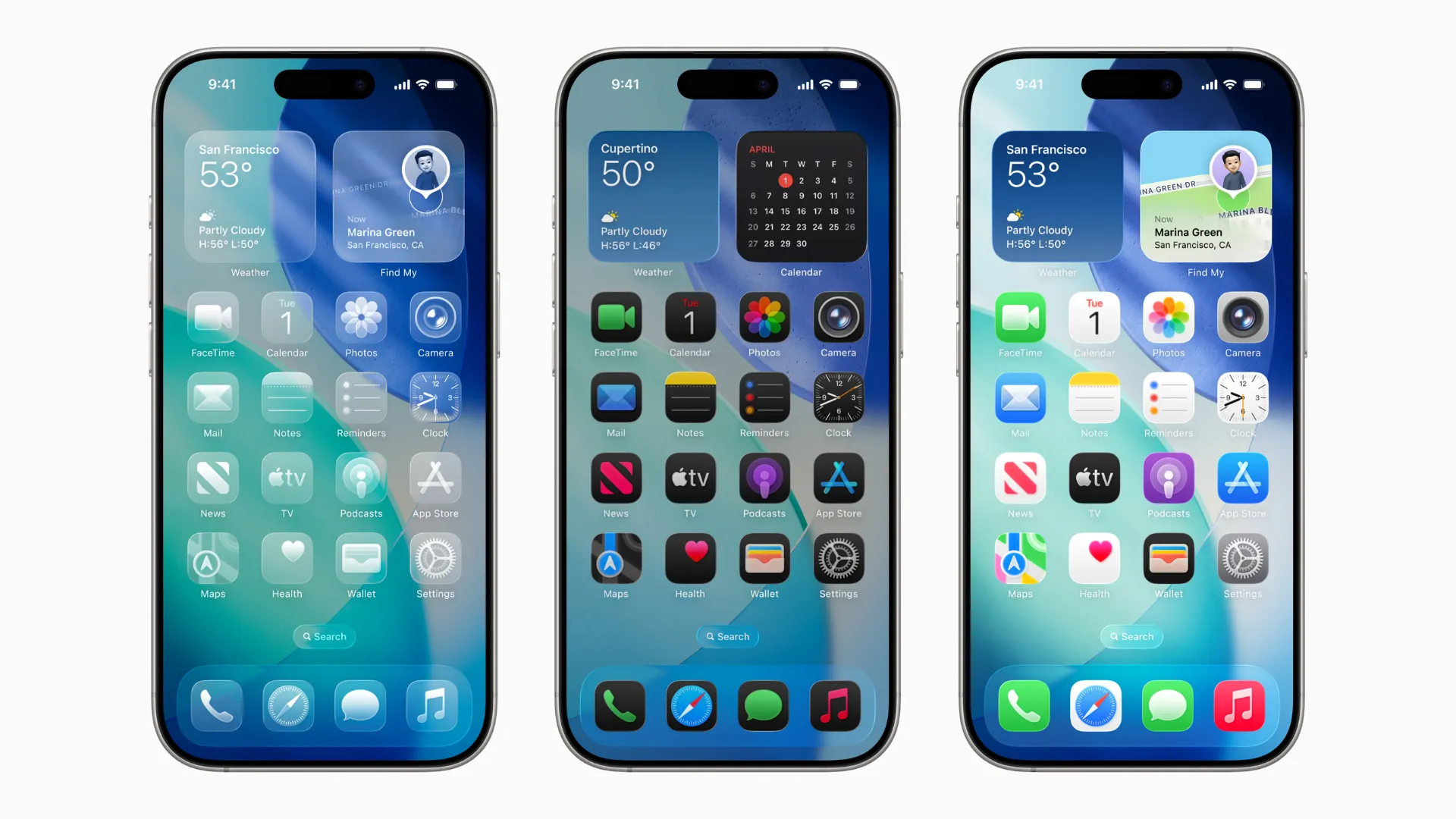 Ví dụ giao diện người dùng iOS 26 với hiệu ứng mờ trong suốt Liquid Glass