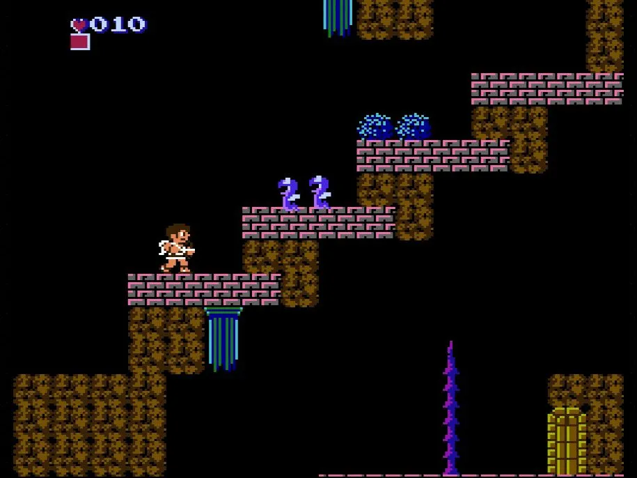 Ảnh chụp màn hình game Kid Icarus bản gốc trên NES với nhân vật Pit
