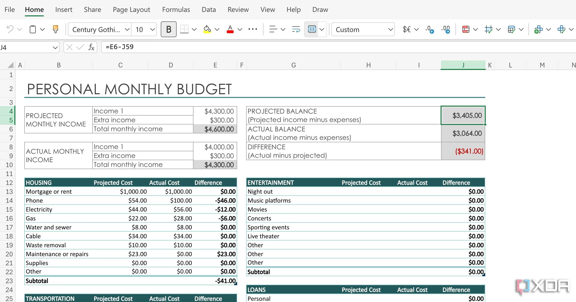 Áp dụng các công thức Excel để tự động hóa tính toán chi tiêu và ngân sách