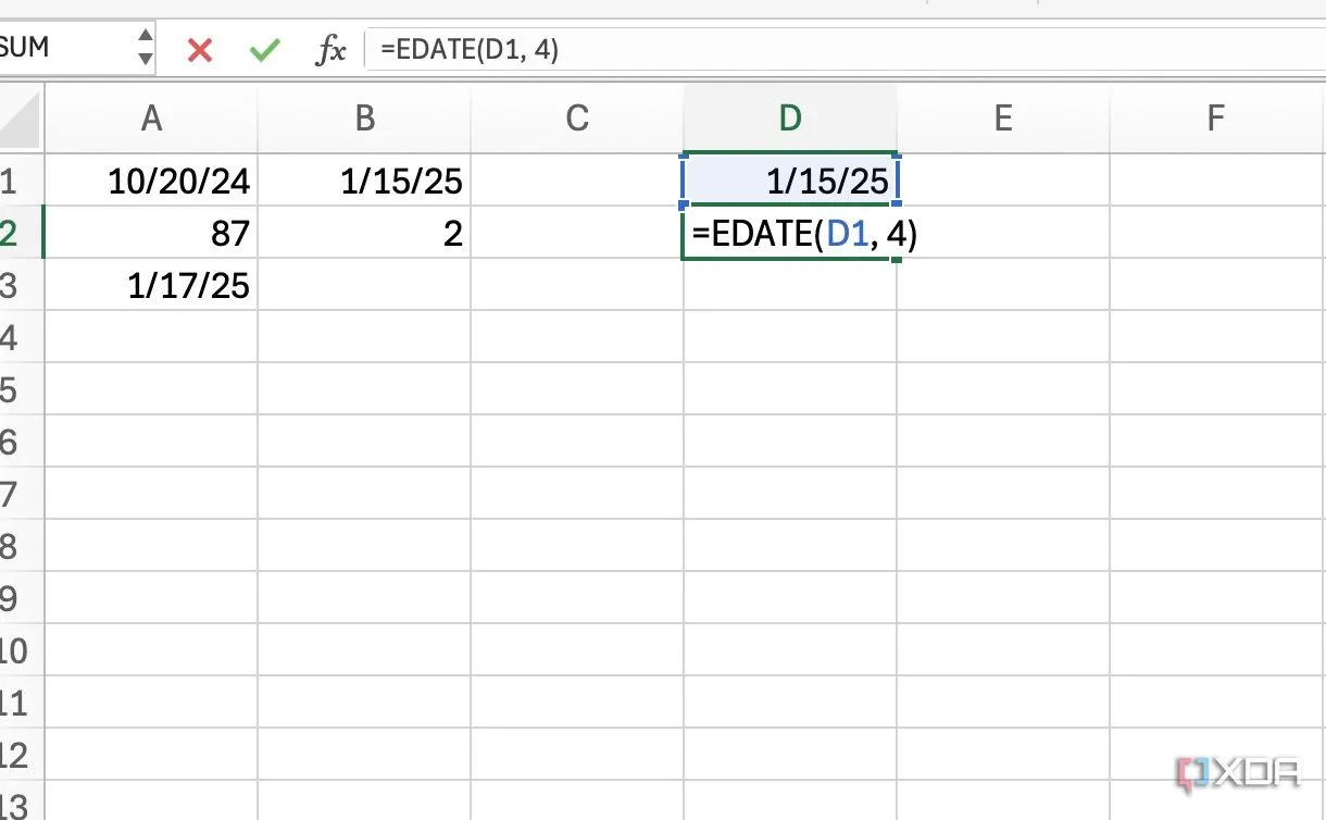 Cách dùng hàm EDATE để quản lý lịch trình dựa trên ngày tháng trong Excel