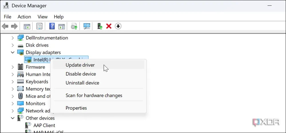 Cập nhật trình điều khiển thiết bị qua Device Manager trên Windows