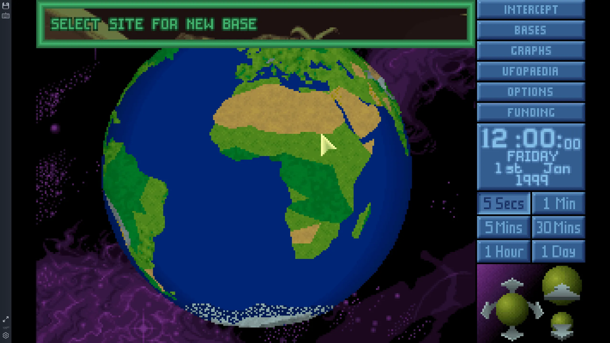 Giao diện chiến đấu theo lượt trong game X-COM: UFO Defense với cảnh lính đối đầu người ngoài hành tinh