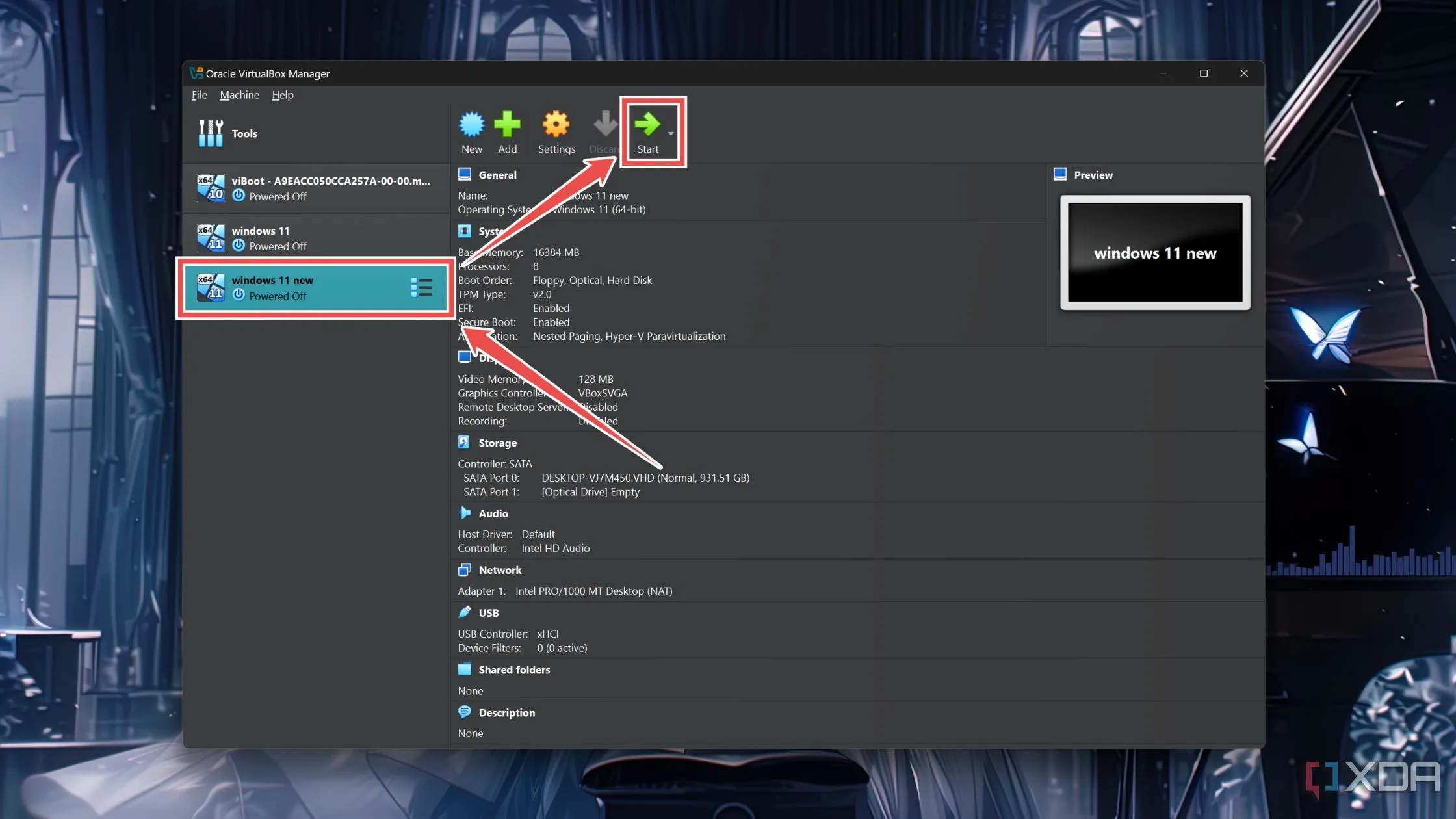 Khởi động máy ảo Windows 11 vừa tạo trong VirtualBox để trải nghiệm