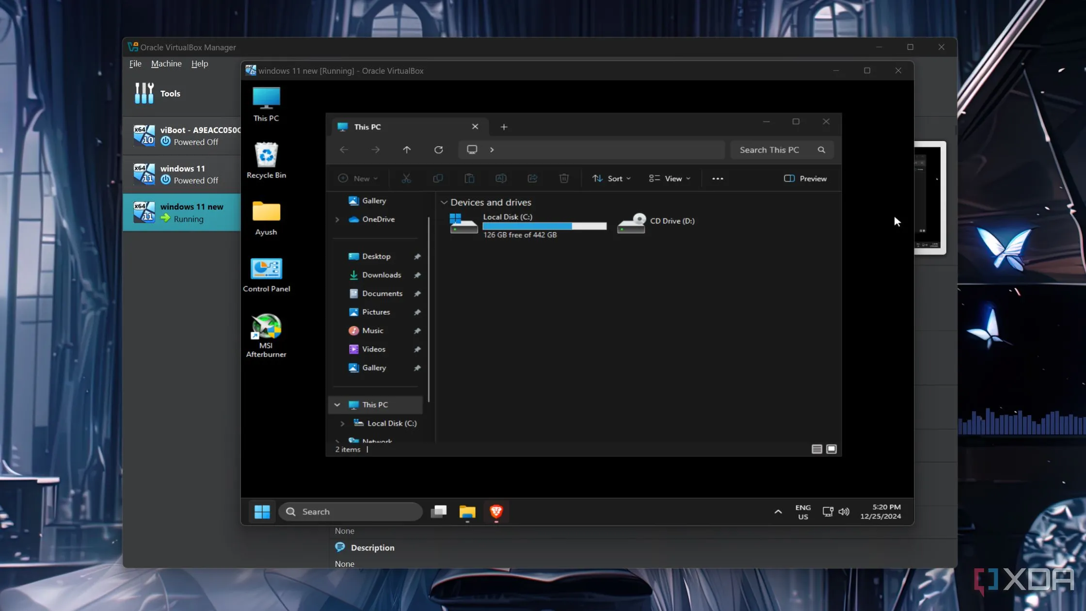 Màn hình Windows 11 được ảo hóa đang chạy ổn định trong VirtualBox