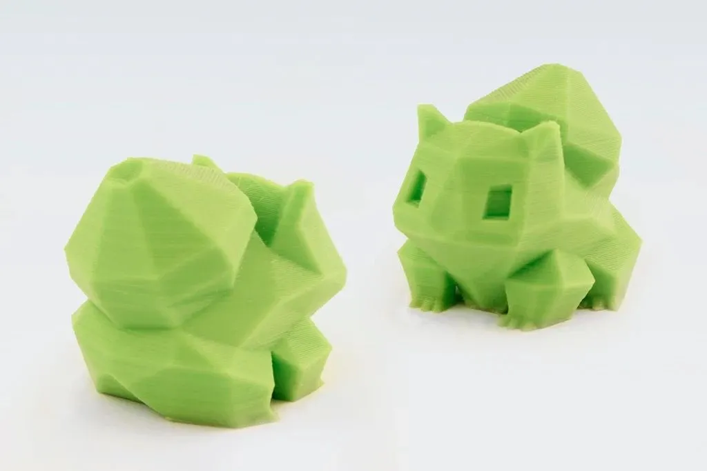 Mẫu Bulbasaur low-poly kiểm tra khả năng in góc cạnh và đường biên sắc nét