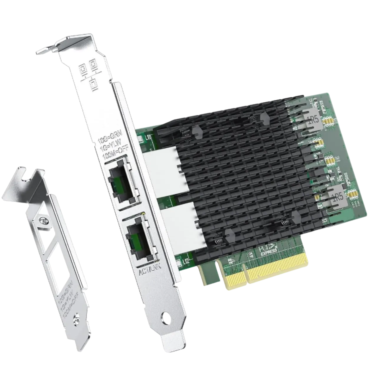 Mô hình trong suốt của Card mạng Ipolex 10GbE Dual RJ45 Port PCIe.
