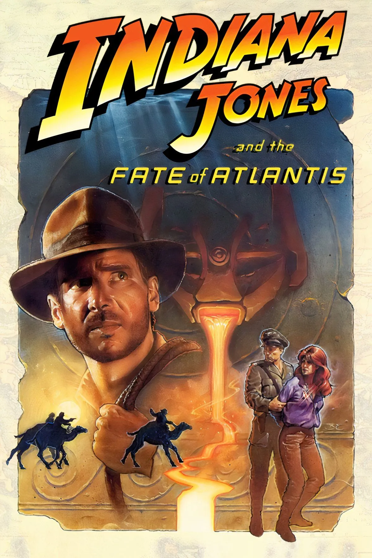 Nhân vật Indiana Jones giải đố trong game phiêu lưu point-and-click Fate of Atlantis