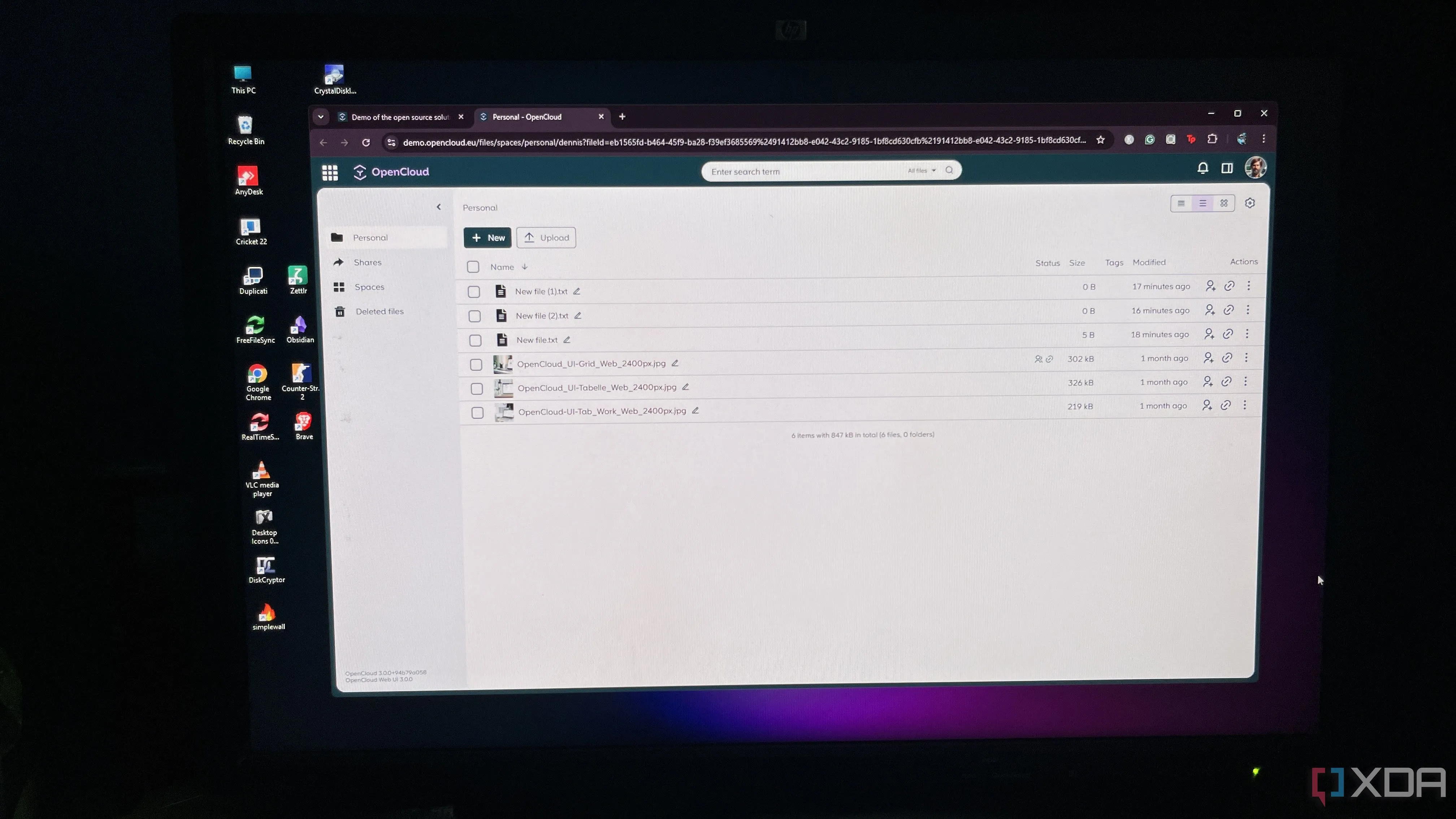 OpenCloud đang chạy trên trình duyệt web của máy tính Windows, một lựa chọn thay thế Nextcloud nhẹ
