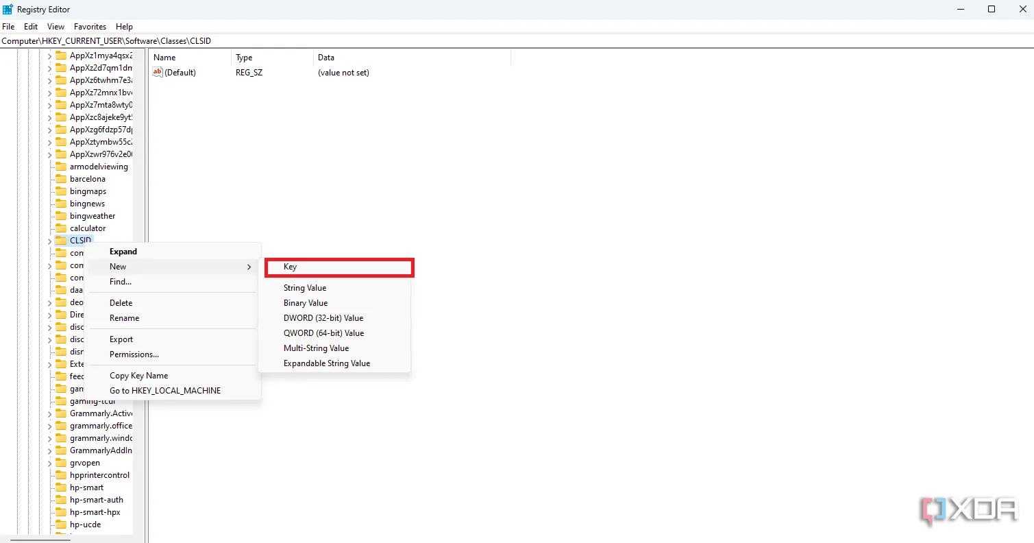 Thêm khóa Registry mới trong Windows 11