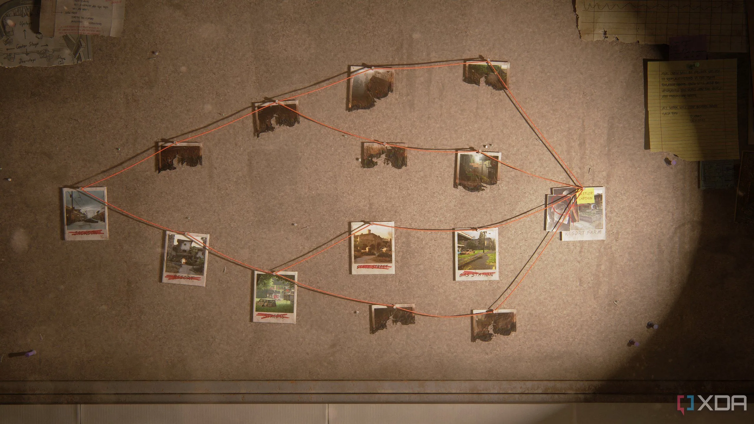 A screenshot from the game The Last of Us Part II Remastered on PC, showing the routing map of an entire run in the game