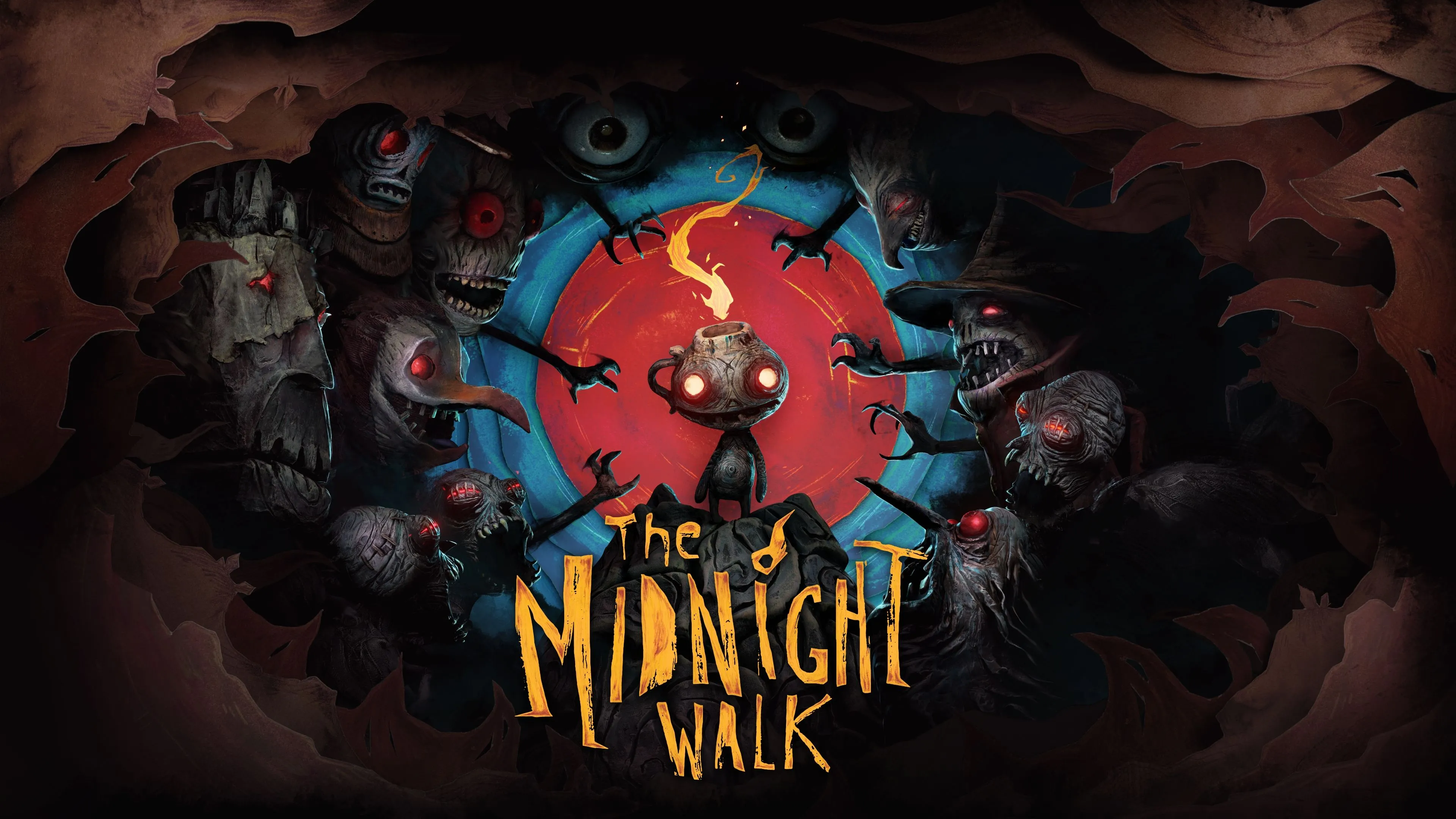 Ảnh bìa chính của game The Midnight Walk, thể hiện phong cách nghệ thuật độc đáo và không khí kinh dị phiêu lưu