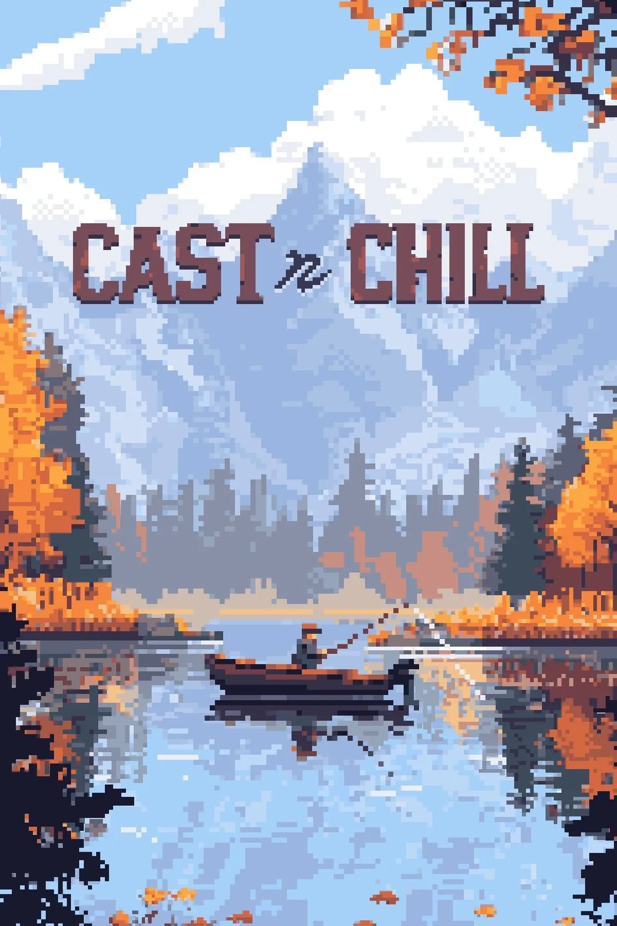 Ảnh bìa game câu cá thư giãn Cast n Chill với phong cách pixel art đặc trưng