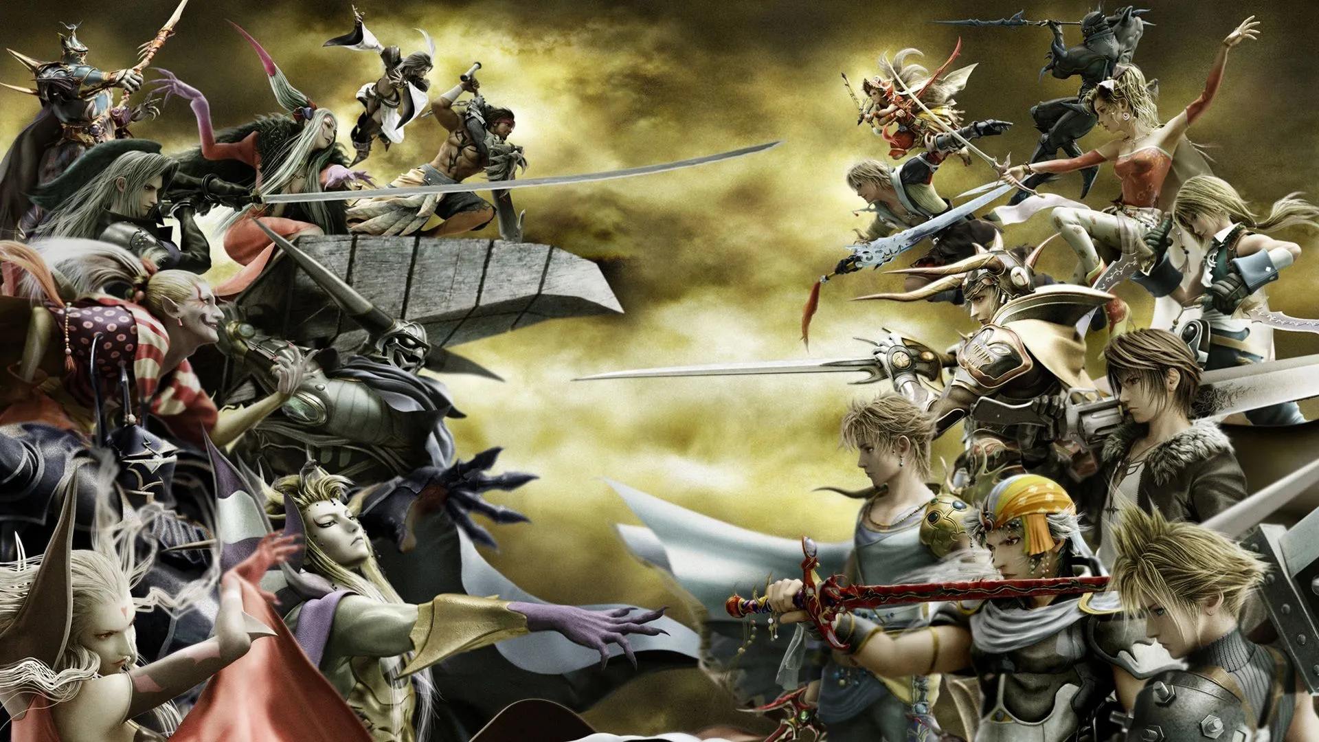 Ảnh bìa game Dissidia Final Fantasy, biểu tượng của series Final Fantasy