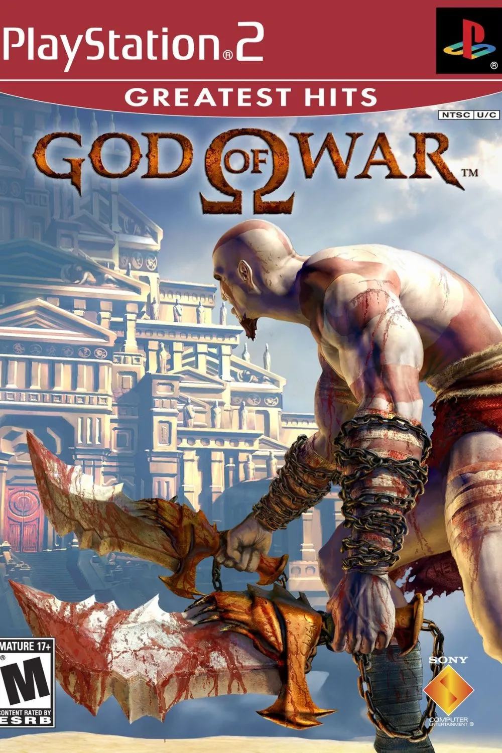 Ảnh bìa game God of War (2005) với Kratos uy dũng