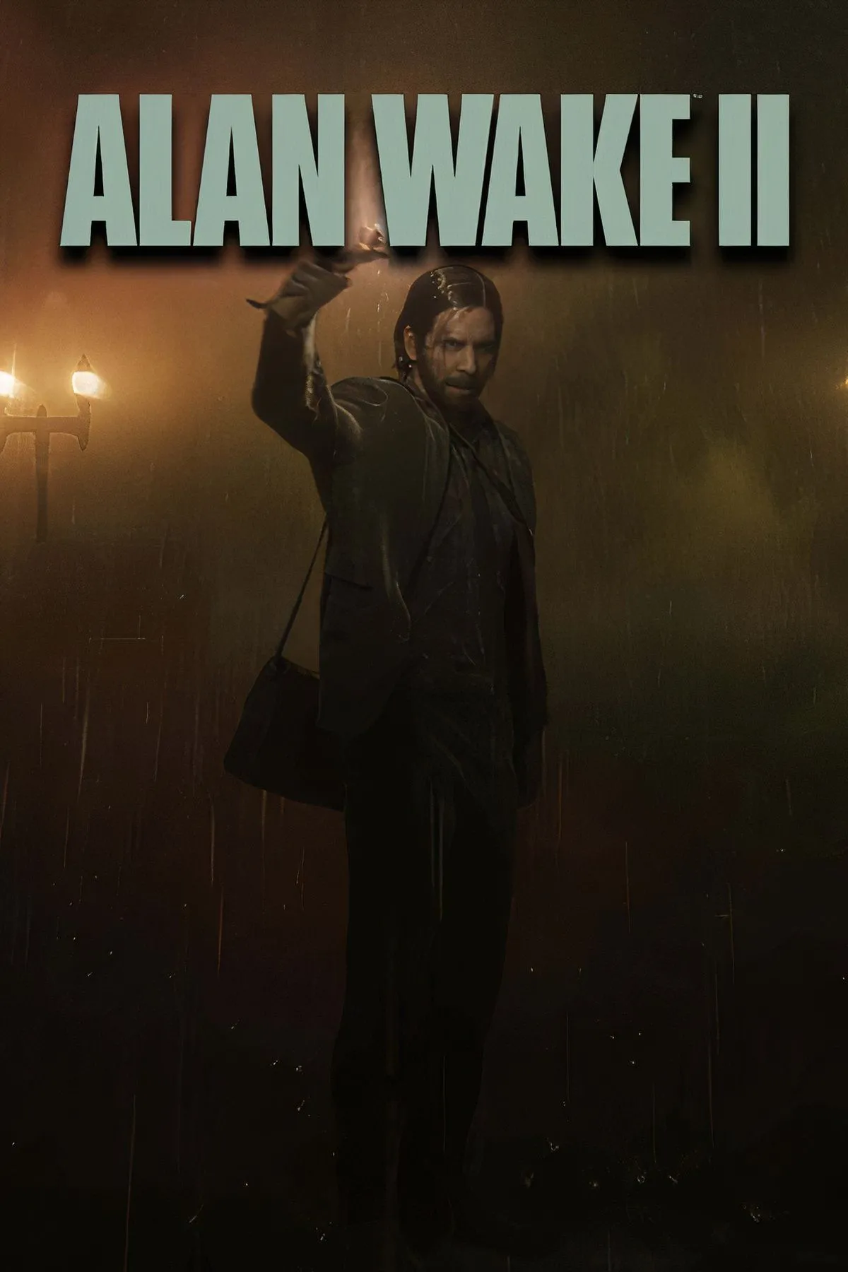 Ảnh bìa tựa game kinh dị sinh tồn Alan Wake 2 với nhân vật chính và bối cảnh rừng núi u ám