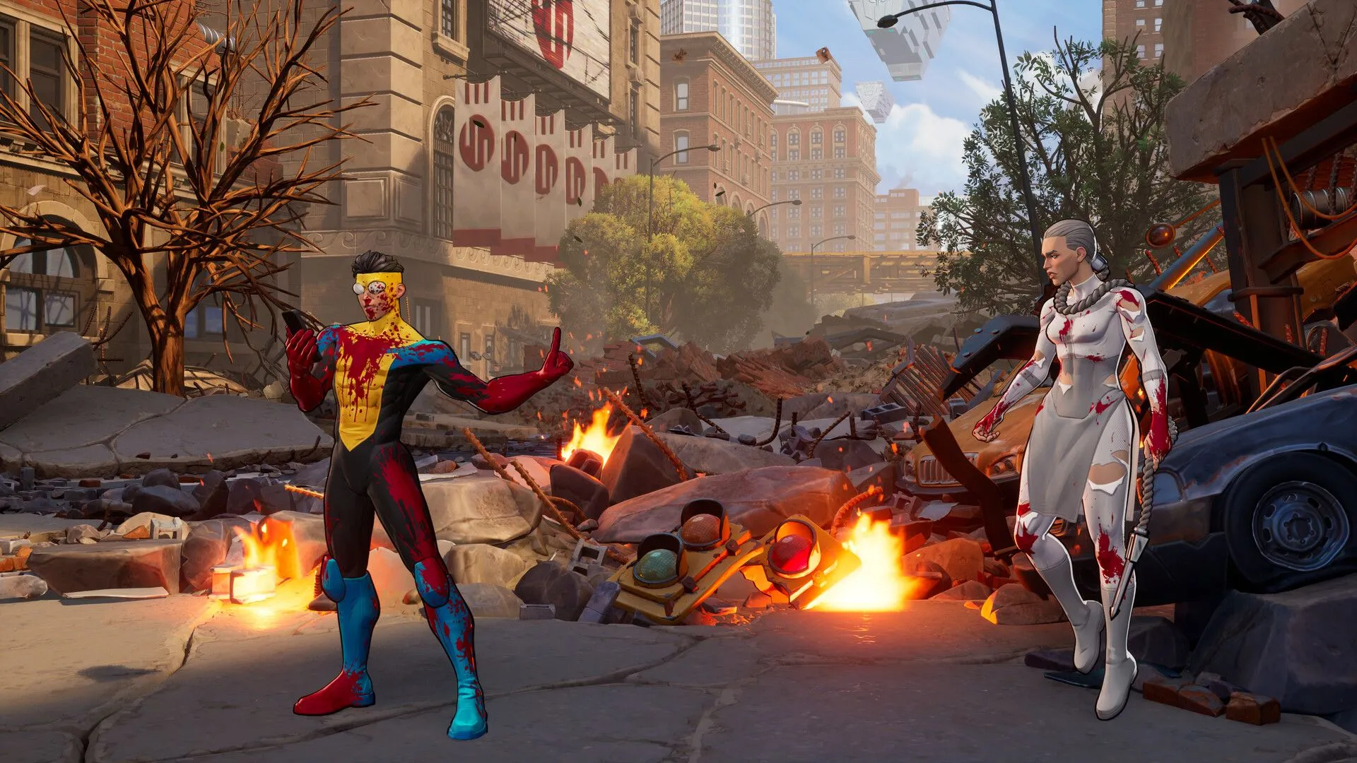 Ảnh chụp màn hình gameplay của tựa game đối kháng Invincible VS với các nhân vật quen thuộc