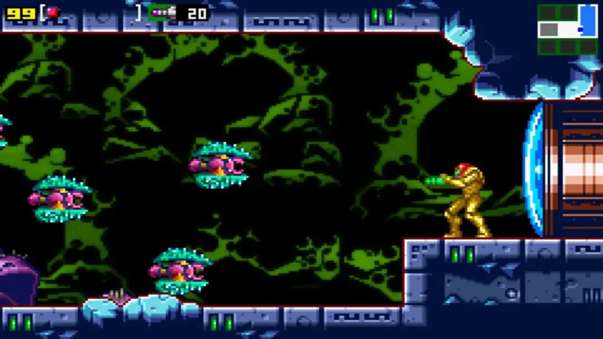 Ảnh chụp màn hình gameplay từ Metroid: Zero Mission