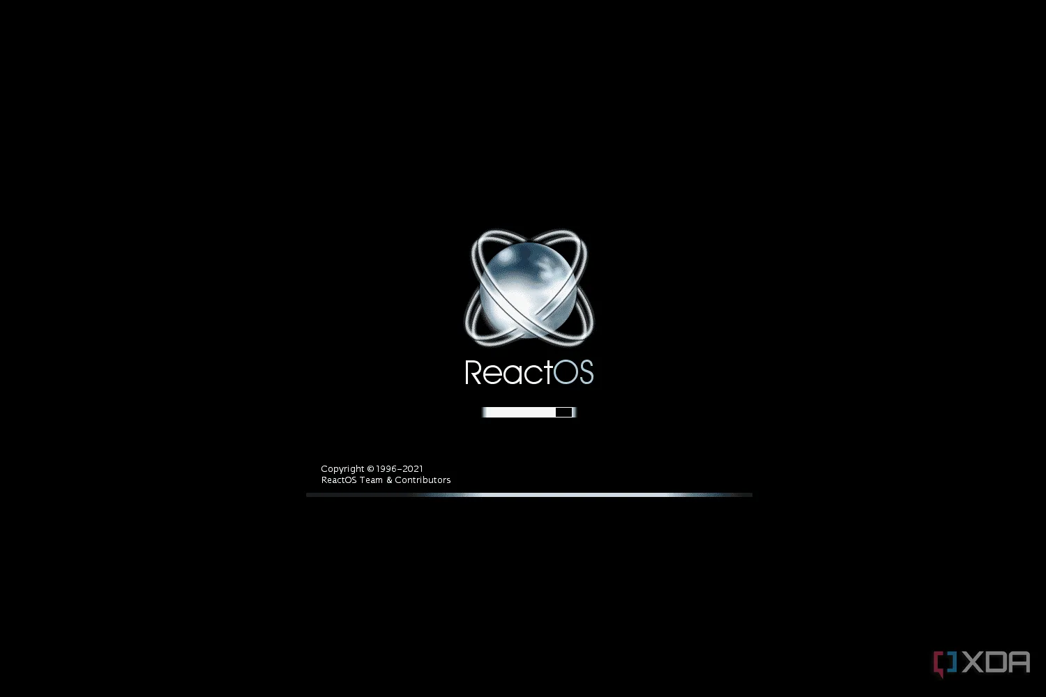 Ảnh động khởi động của ReactOS, hệ điều hành mã nguồn mở tương thích Windows