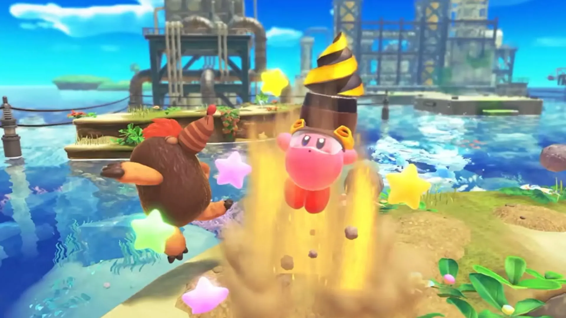 Ảnh game Kirby and The Forgotten Land trên Nintendo Switch 1, sẽ có phiên bản Switch 2 Edition với nhiều nâng cấp.
