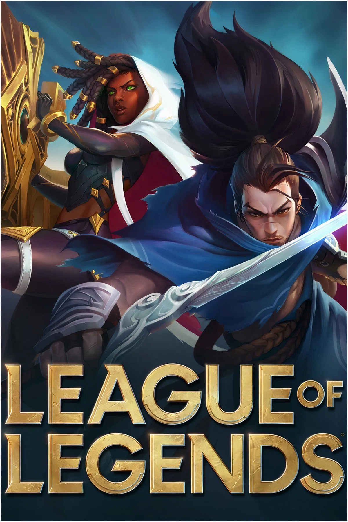 Ảnh gameplay League of Legends với các tướng đang giao tranh giữa bản đồ