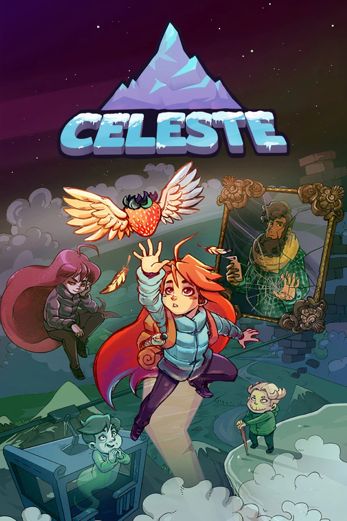 Ảnh tổng hợp các khoảnh khắc trong game Celeste, platformer indie được yêu thích