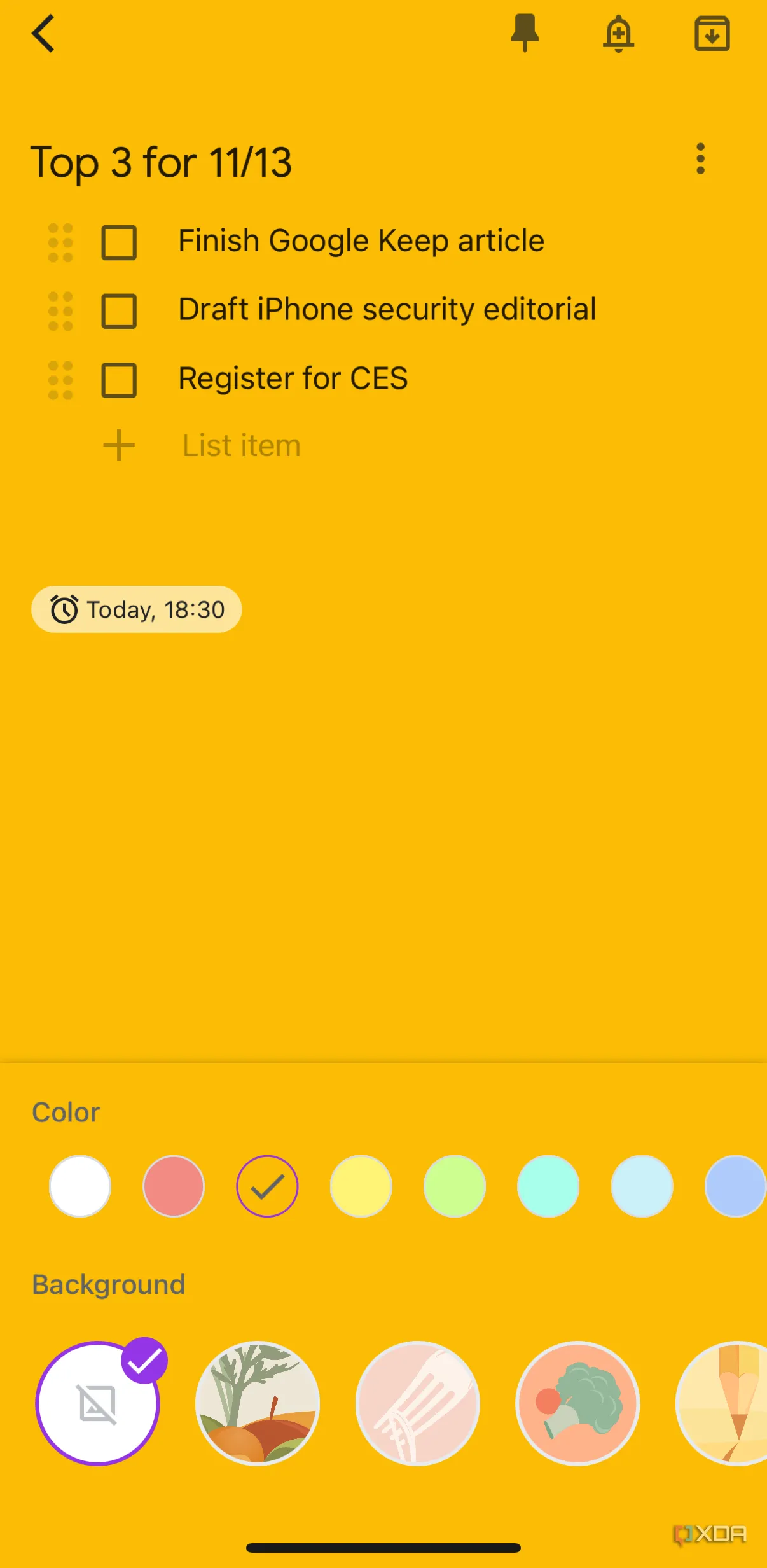Ba ghi chú hàng đầu được ưu tiên trên Google Keep