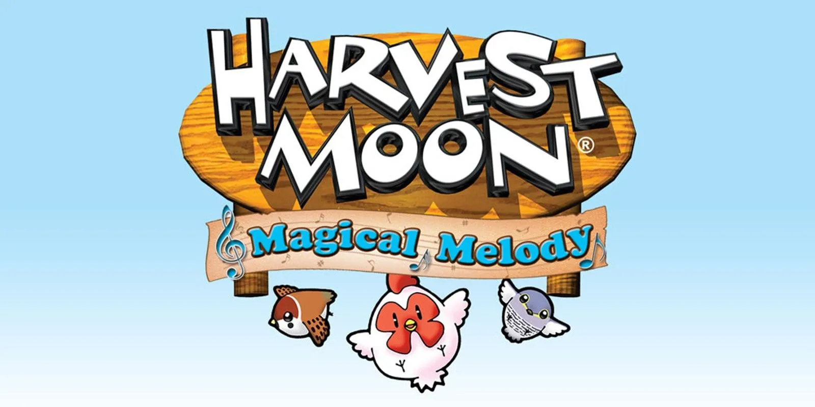 Bìa đĩa game Harvest Moon: Magical Melody phiên bản Wii, một tựa game nông trại retro nổi bật.