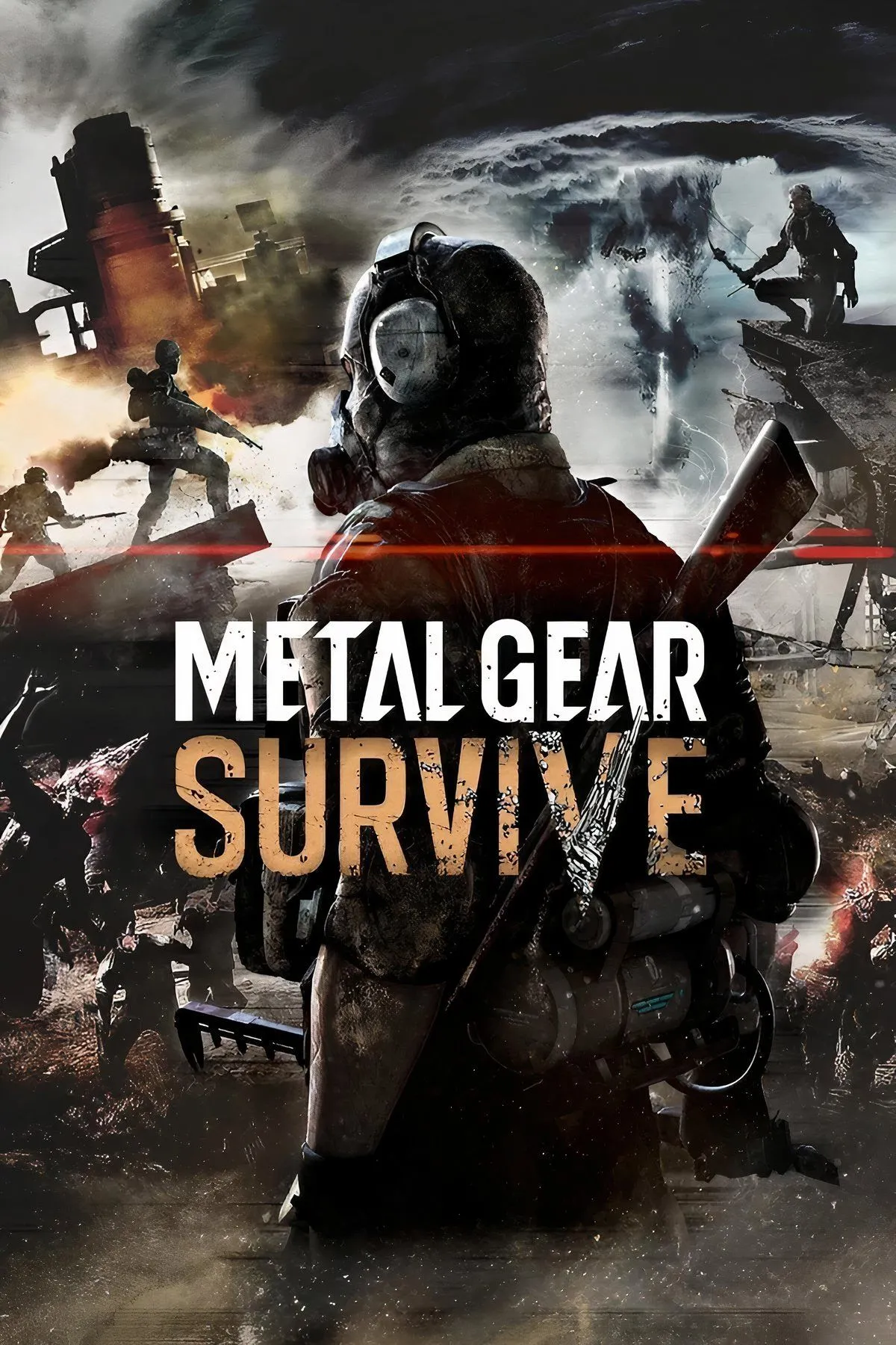 Bìa game Metal Gear Survive với nhân vật chính và zombie, tượng trưng cho sự thay đổi dòng game khỏi triết lý Kojima