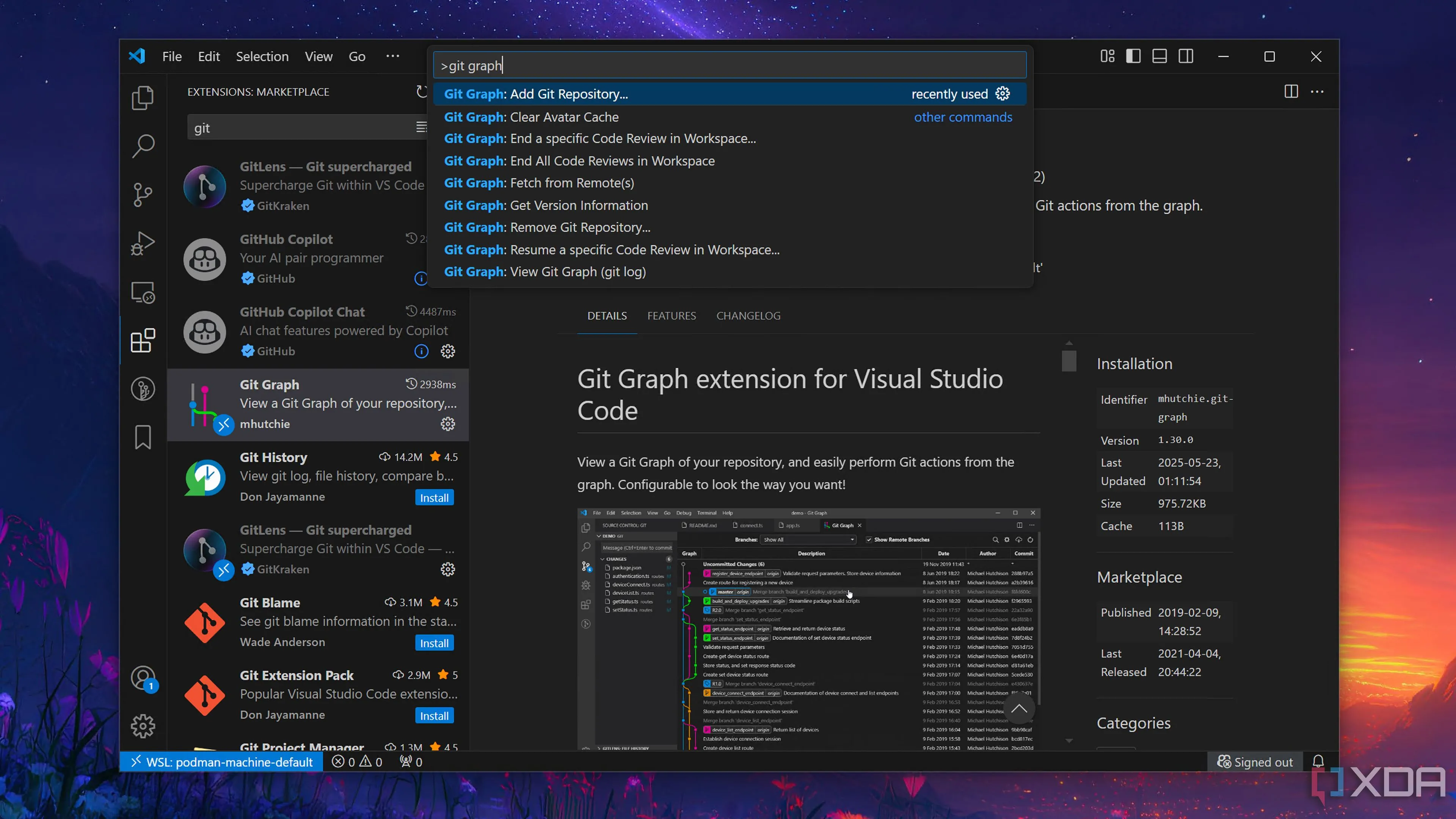 Biểu đồ lịch sử Git trực quan với tiện ích Git Graph trong Visual Studio Code