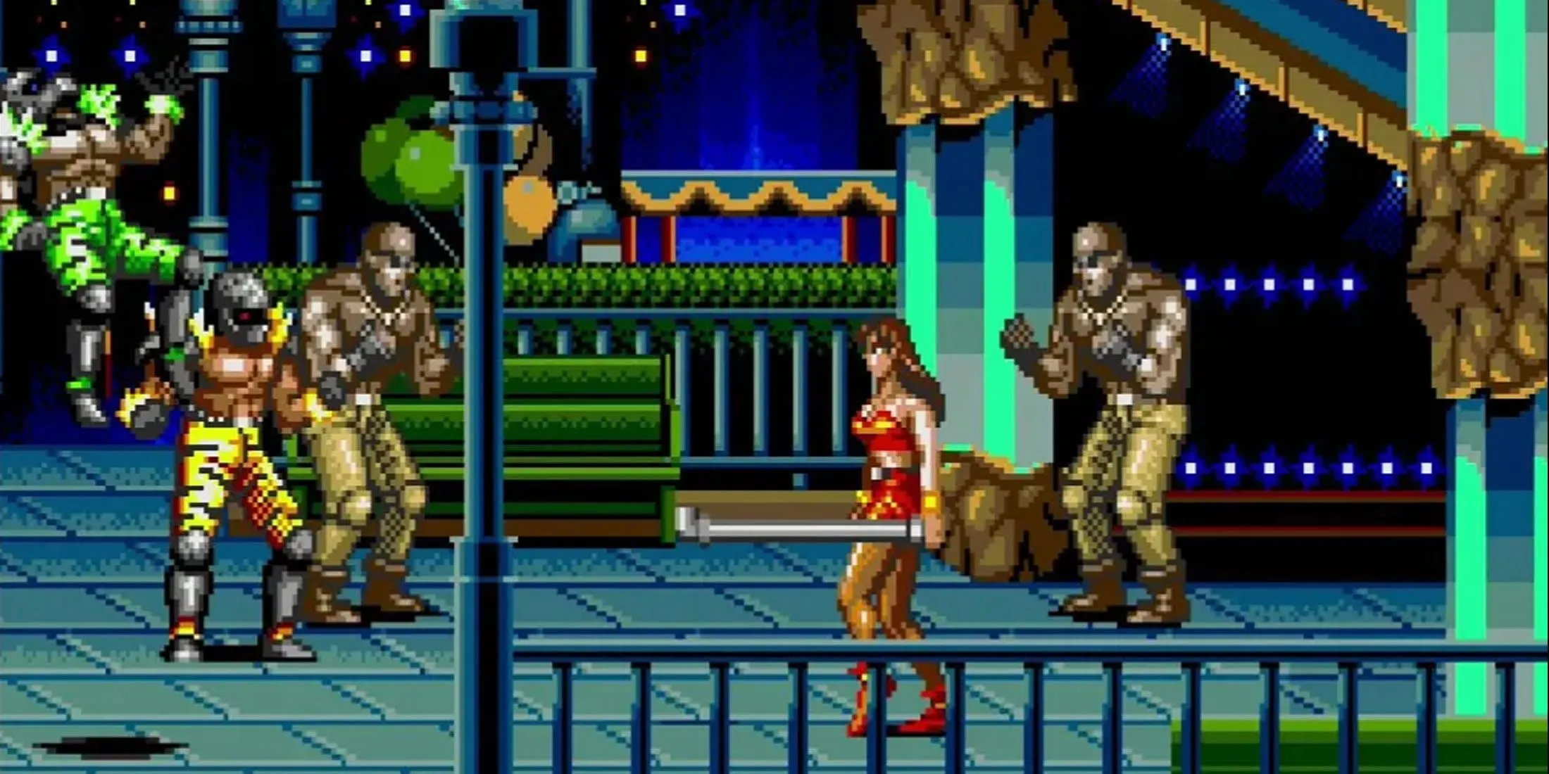 Blaze Fielding chiến đấu trong Streets of Rage 2 trên Sega Genesis