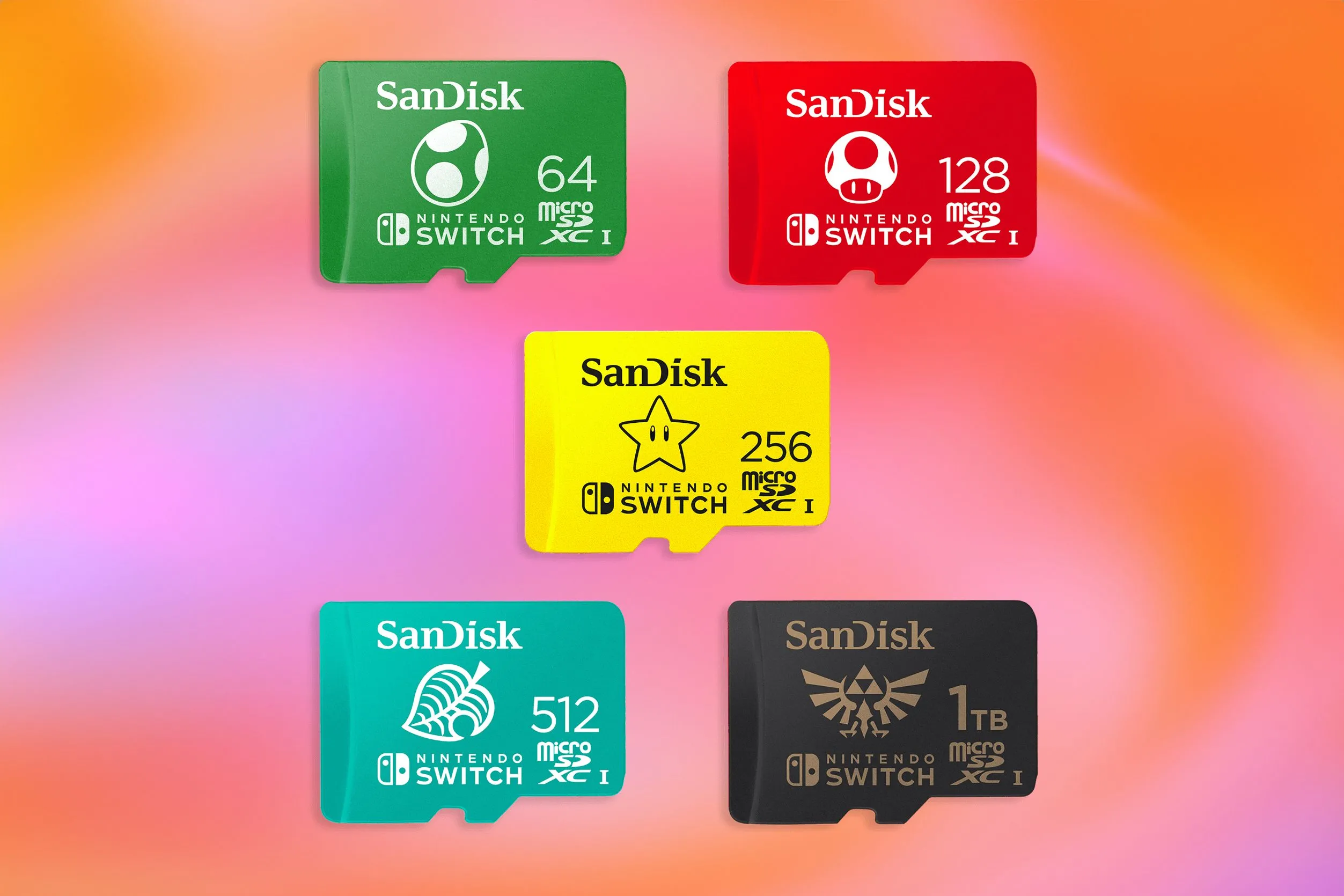 Bộ sưu tập thẻ nhớ MicroSD SanDisk có logo Nintendo Switch