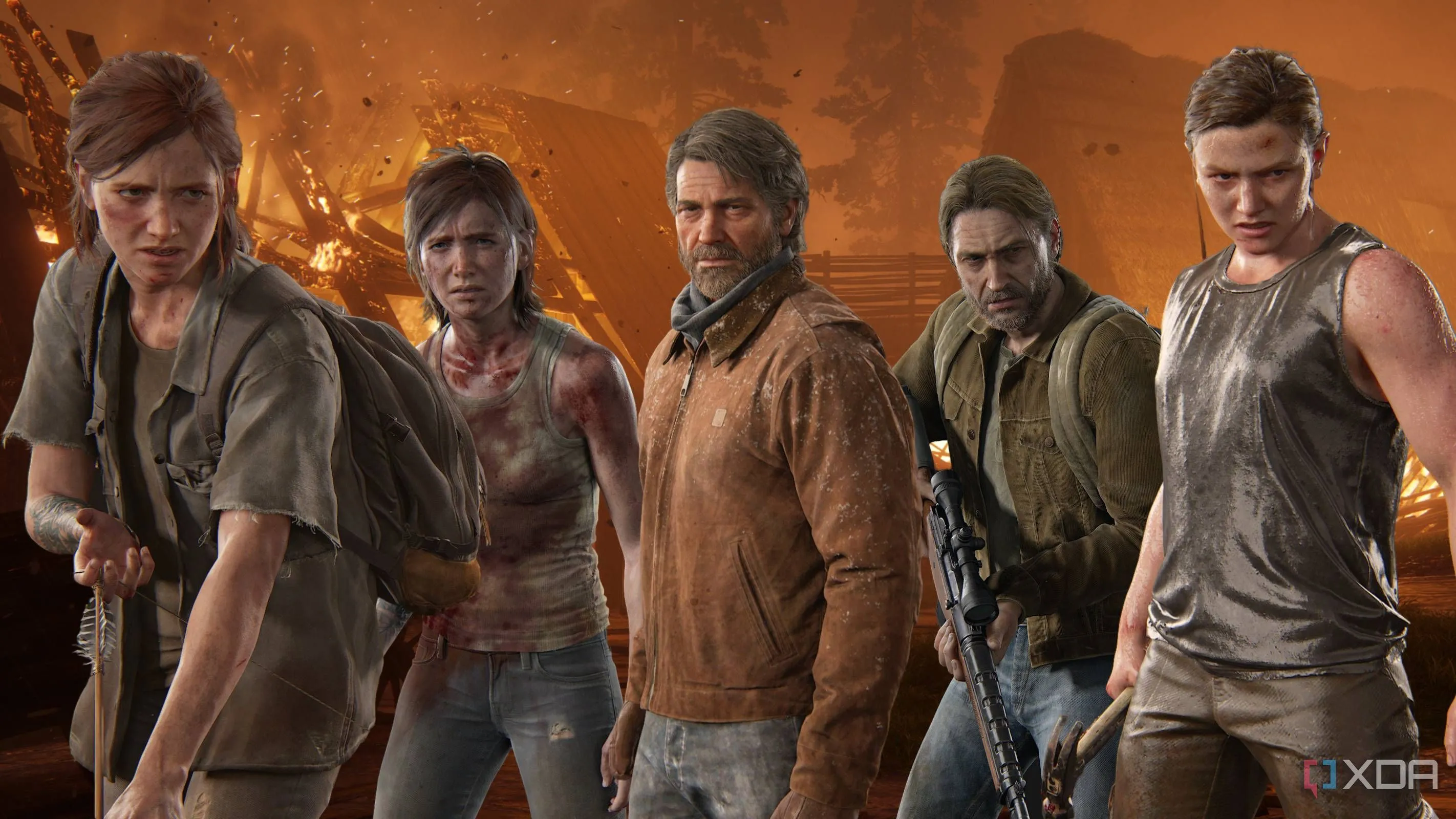 Các nhân vật chính Ellie, Joel, Tommy, Abby từ game The Last of Us