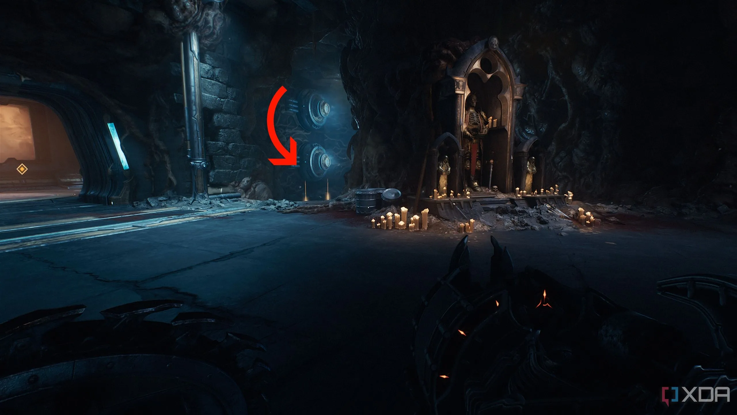 Các thỏi vàng ẩn sau Sentinel Shrine trong Doom: The Dark Ages, Hebeth.