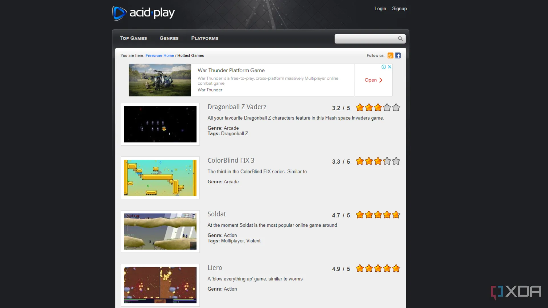 Các tựa game miễn phí trên nền tảng Acid Play