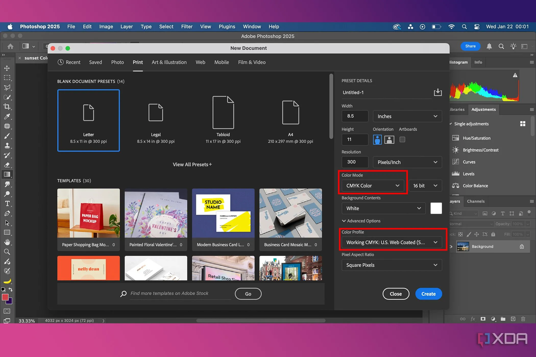 Các tùy chọn cấu hình màu CMYK trong Photoshop, cho phép người dùng tối ưu hình ảnh cho mục đích in ấn chuyên nghiệp
