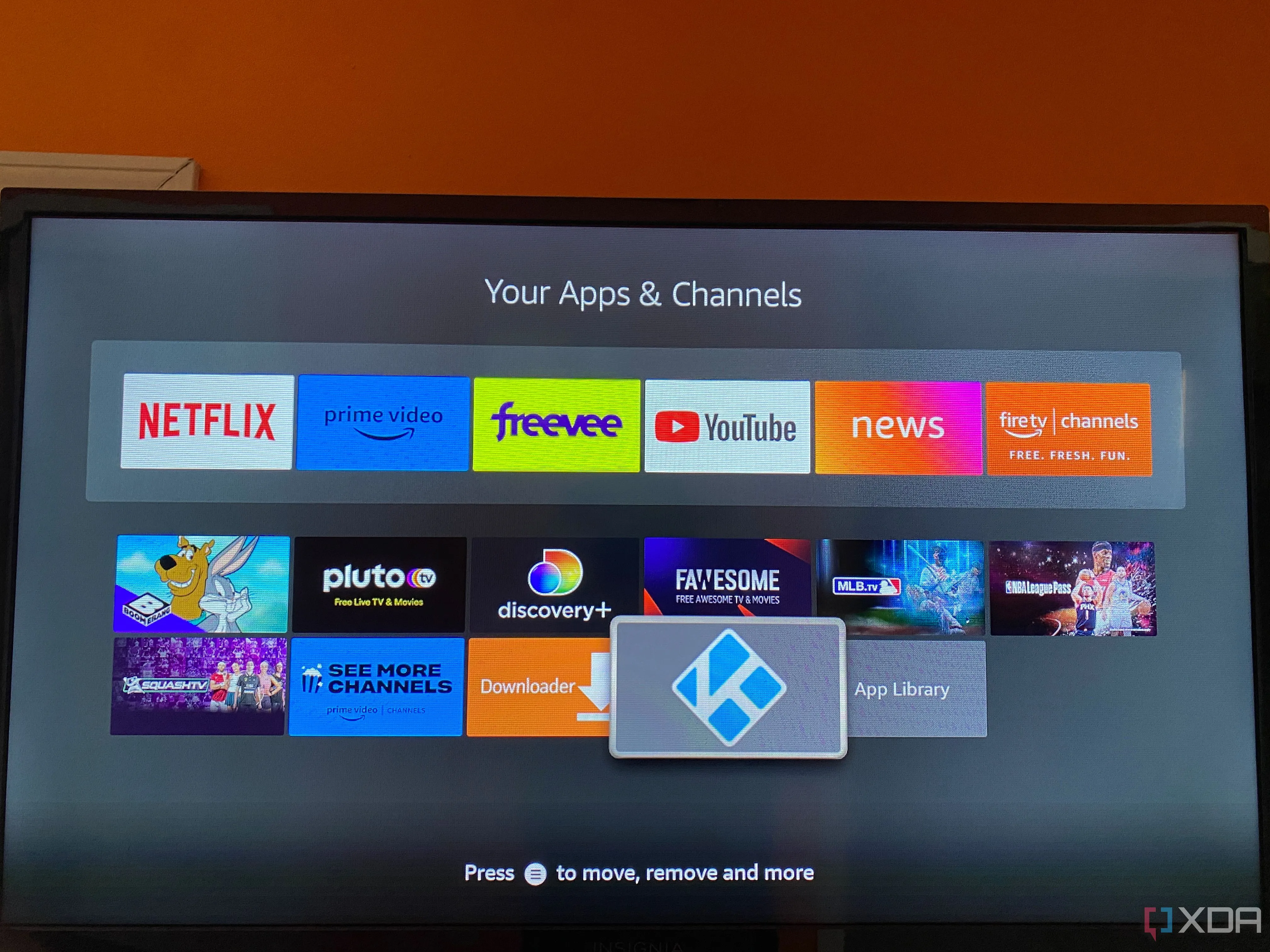 Các ứng dụng trên Amazon Fire TV, trong đó Kodi được làm nổi bật như một lựa chọn thay thế Plex.