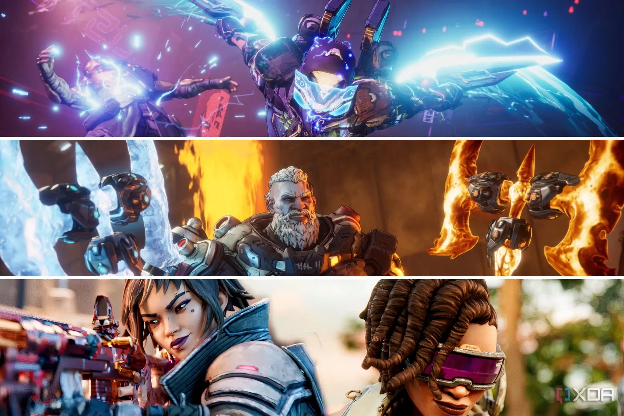 Các Vault Hunter trong Borderlands 4 thực hiện các đòn tấn công đa dạng