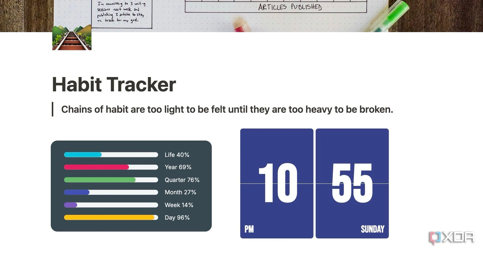 Các widget trong Notion